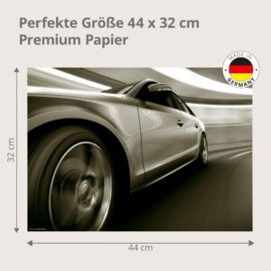 Sportwagen – Dynamik im Tunnel - Tischset Papier – Bild 3