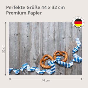 Bayerisch - Brezel im blau-weißem Band - Tischset Papier – Bild 3