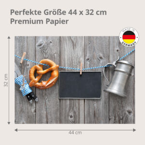 Oktoberfest – Brezel, Krug, Besteck und Namensschild - Tischset Papier – Bild 3