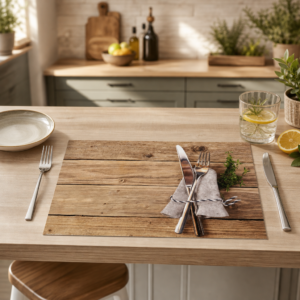 Bayernhut mit Gedeck auf Holz - Tischset Papier – Bild 2