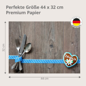 Bayerisch - Fest-Gedeck mit Lebkuchenherz - Tischset Papier – Bild 3