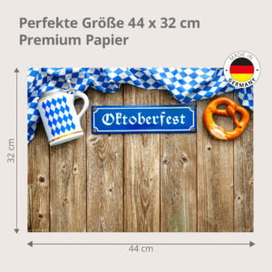 Oktoberfest – Schild mit Bierkrug und Brezel - Tischset Papier – Bild 3