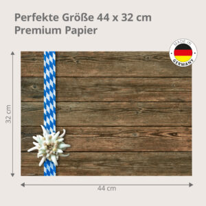 Bayerisch - Edelweißband auf Holz - Tischset Papier – Bild 3
