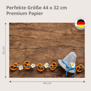 Bayerisch - Brezeln, Hut mit Edelweiß – Papiertischsets Großpackung – Bild 3