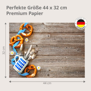 Bayerisch – Fest-Gedeck mit Brezeln und Krug - Tischset Papier – Bild 3