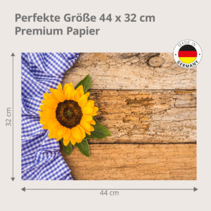 Bayerisch - Sonnenblume Tischdecke auf Holztisch - Tischset Papier – Bild 3