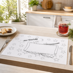 Wunschzettel – weihnachtliches Ausmal-Tischset - Tischset Papier – Bild 2