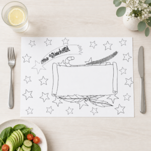 Wunschzettel – weihnachtliches Ausmal-Tischset - Tischset Papier – Bild 1