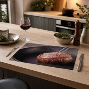 Steak – Filet in der Pfanne - Tischset Papier – Bild 2