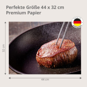 Steak – Filet in der Pfanne - Tischset Papier – Bild 3
