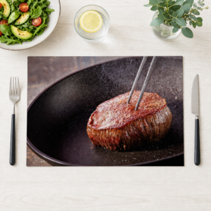 Steak – Filet in der Pfanne - Tischset Papier – Bild 1