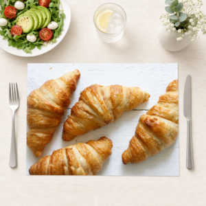 Croissants – Goldbraune Butterhörnchen - Tischset Papier – Bild 1