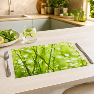 Tautropfen – Grashalme im Morgentau - Tischset Papier – Bild 2