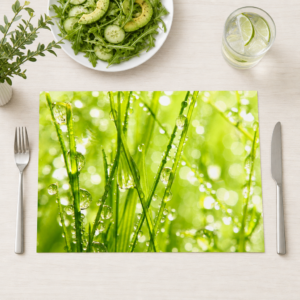 Tautropfen – Grashalme im Morgentau - Tischset Papier – Bild 1