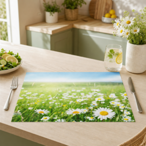 Gänseblümchen – blühende Wiese im Frühlingslicht - Tischset Papier – Bild 2