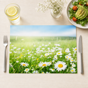 Gänseblümchen – blühende Wiese im Frühlingslicht - Tischset Papier – Bild 1