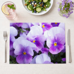 Stiefmütterchen – Viola-Veilchen weiß, lila - Tischset Papier – Bild 1