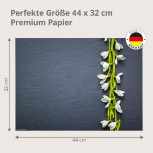 Schneeglöckchen – elegante Reihe auf Schiefer – Papiertischsets Großpackung – Bild 3