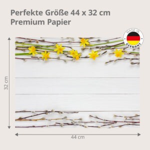 Narzissen – Frühlingsblumen mit Weidenzweigen - Tischset Papier – Bild 3