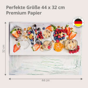 Müsli-Brunch – Frühstückstablett mit Früchten - Tischset Papier – Bild 3