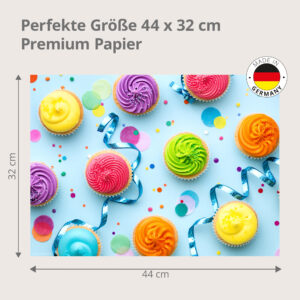 Cupcakes – bunte Partytörtchen mit Konfetti - Tischset Papier – Bild 3