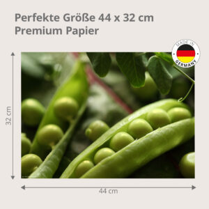 Erbsen – frische Schoten in sattem grün - Tischset Papier – Bild 3