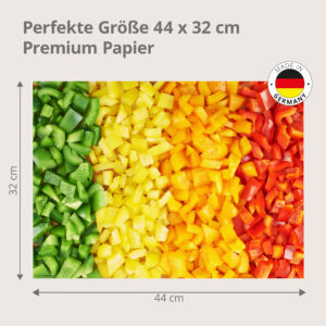 Paprika-Regenbogen – farbige Würfel in Reihen - Tischset Papier – Bild 3
