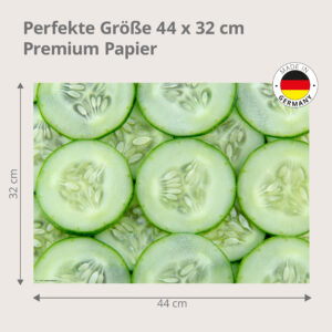 Gurken - frisch geschnittene Scheiben - Tischset Papier – Bild 3