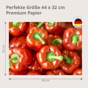 Gemüse – rote Paprikaschoten von oben - Tischset Papier – Bild 3