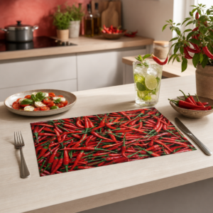 Chilis – feuerroter Chilihaufen - Tischset Papier – Bild 2