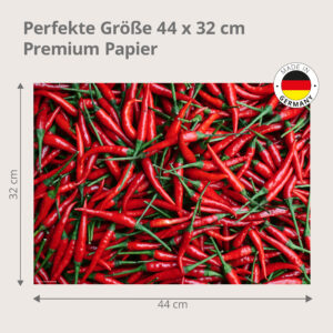 Chilis – feuerroter Chilihaufen - Tischset Papier – Bild 3