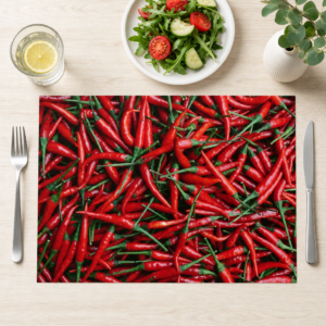 Chilis – feuerroter Chilihaufen - Tischset Papier – Bild 1