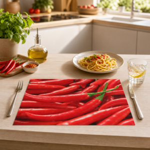 Gemüse – rote Chilischoten - Tischset Papier – Bild 2