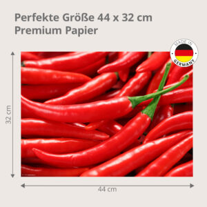 Gemüse – rote Chilischoten - Tischset Papier – Bild 3