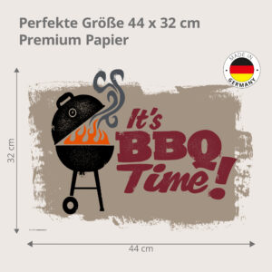 BBQ Time – Vintage-Illustration Kugelgrill - Tischset Papier – Bild 3