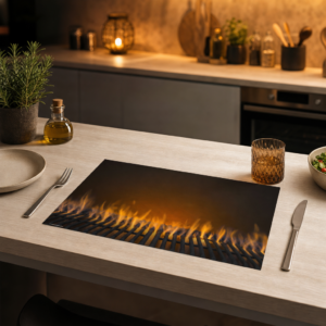 Grillen – stimmungsvolles Feuer - Tischset Papier – Bild 2