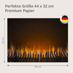 Grillen – stimmungsvolles Feuer - Tischset Papier – Bild 3