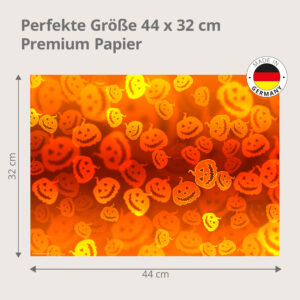Halloween – orangefarbene Kürbisgesichter - Tischset Papier – Bild 3