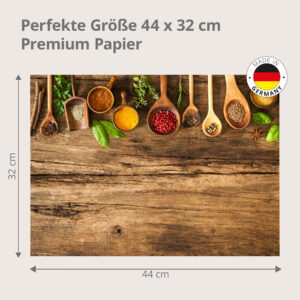 Gewürze – bunte Holzlöffel mit Kräutern - Tischset Papier – Bild 3