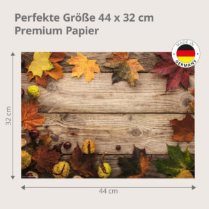 Herbst – stimmungsvolle Blätter und Kastanien - Tischset Papier – Bild 3