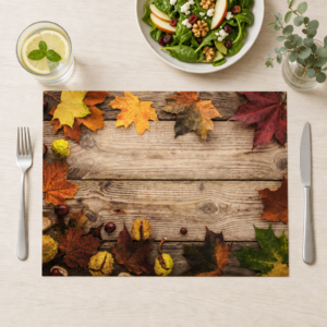 Herbst – stimmungsvolle Blätter und Kastanien - Tischset Papier – Bild 1