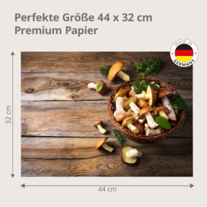 Waldpilze im Weidenkorb - Tischset Papier – Bild 3