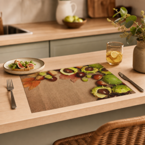 Herbst – Kastanien und Eicheln - Tischset Papier – Bild 2