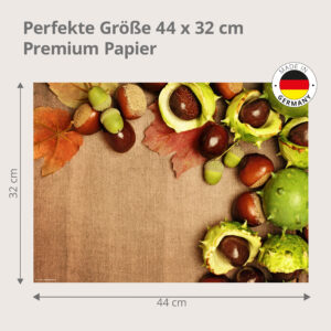 Herbst – Kastanien und Eicheln - Tischset Papier – Bild 3