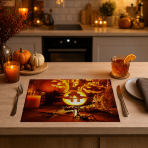 Halloween – beleuchtete Kürbisse - Tischset Papier – Bild 2