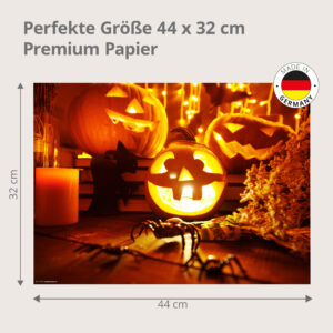 Halloween – beleuchtete Kürbisse - Tischset Papier – Bild 3