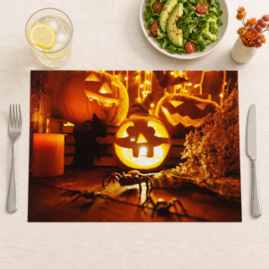 Halloween – beleuchtete Kürbisse - Tischset Papier – Bild 1