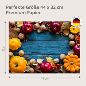 Herbst – Herbststimmung auf Holztisch - Tischset Papier – Bild 3