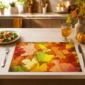 Herbst – Blätter in orange und gelb - Tischset Papier – Bild 2