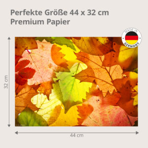 Herbst – Blätter in orange und gelb - Tischset Papier – Bild 3